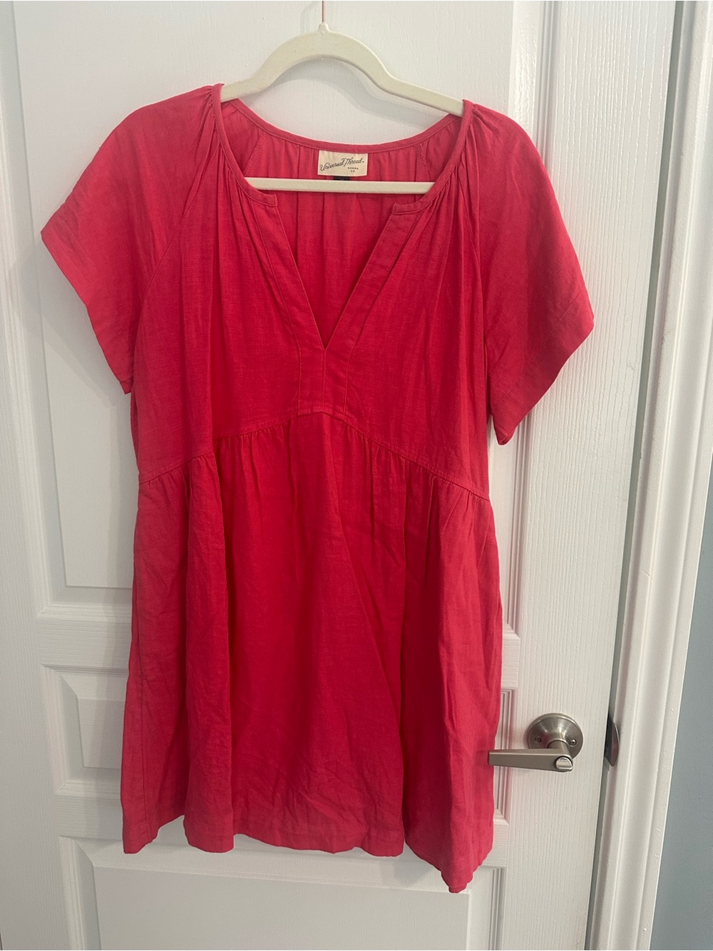Universal Thread Bright Red Short-Sleeve V-Neck Mini Dress